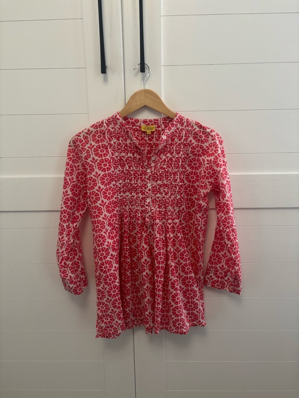 Roberta Roller Rabbit Pink Patterned Smocked Tunic